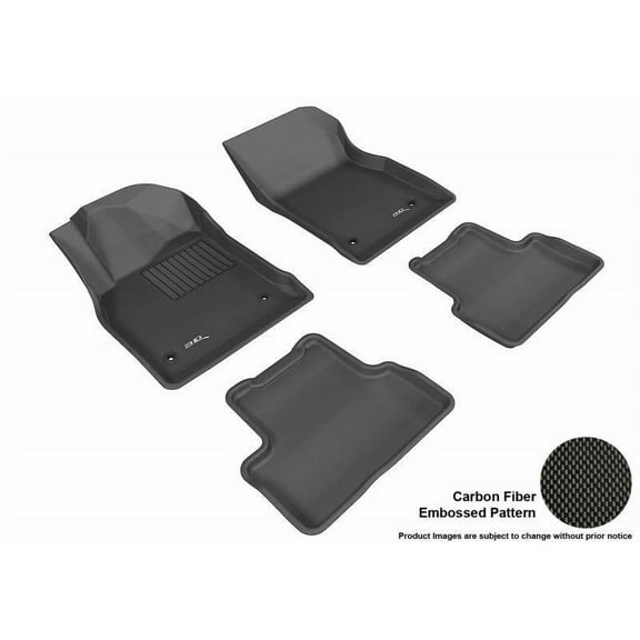 3D MAXpider 2011-2014 Fits Chevrolet Cruze 1st Row 2nd Row Kagu Carbon Fiber Embossed Pattern Black Floor Mat L1CH04401509