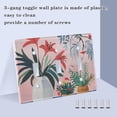 thumbnail image 3 of Yayeee Toggle Light Switch Wall Plate 2-Gang 4.56"x4.48" Decorative Outlet Cover, Flowers and Leaves, 3 of 7