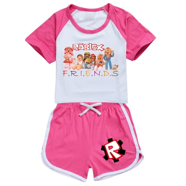 Roblox-Camiseta de juego de dibujos animados para hombre y mujer, pantalones cortos cómodos e informales, traje deportivo para regalo, nueva moda de veranoF