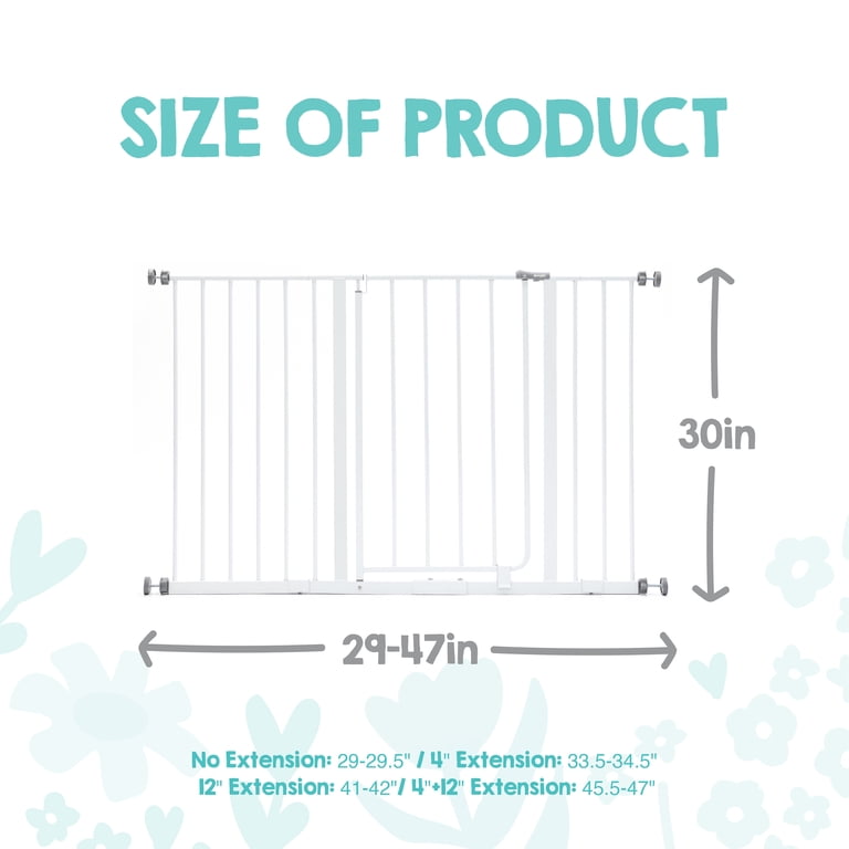 Regalo Easy Open 47-Inch Super Wide Walk Thru Baby Gate, Bonus Kit