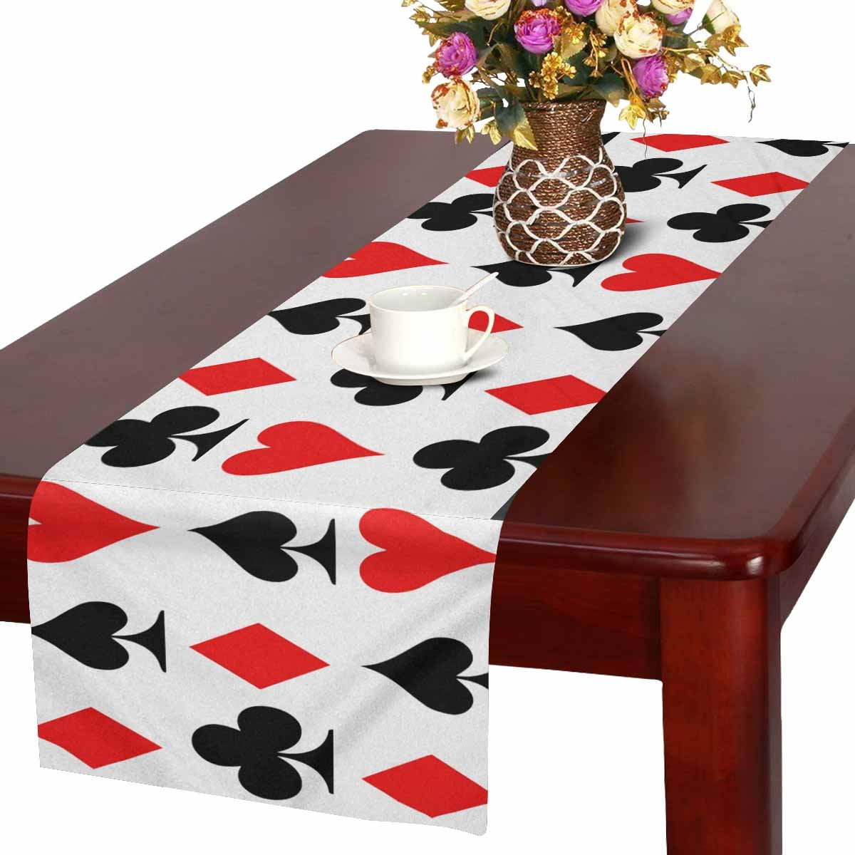 Mkhert Playing Card Table Runner For Wedding Party Decoration