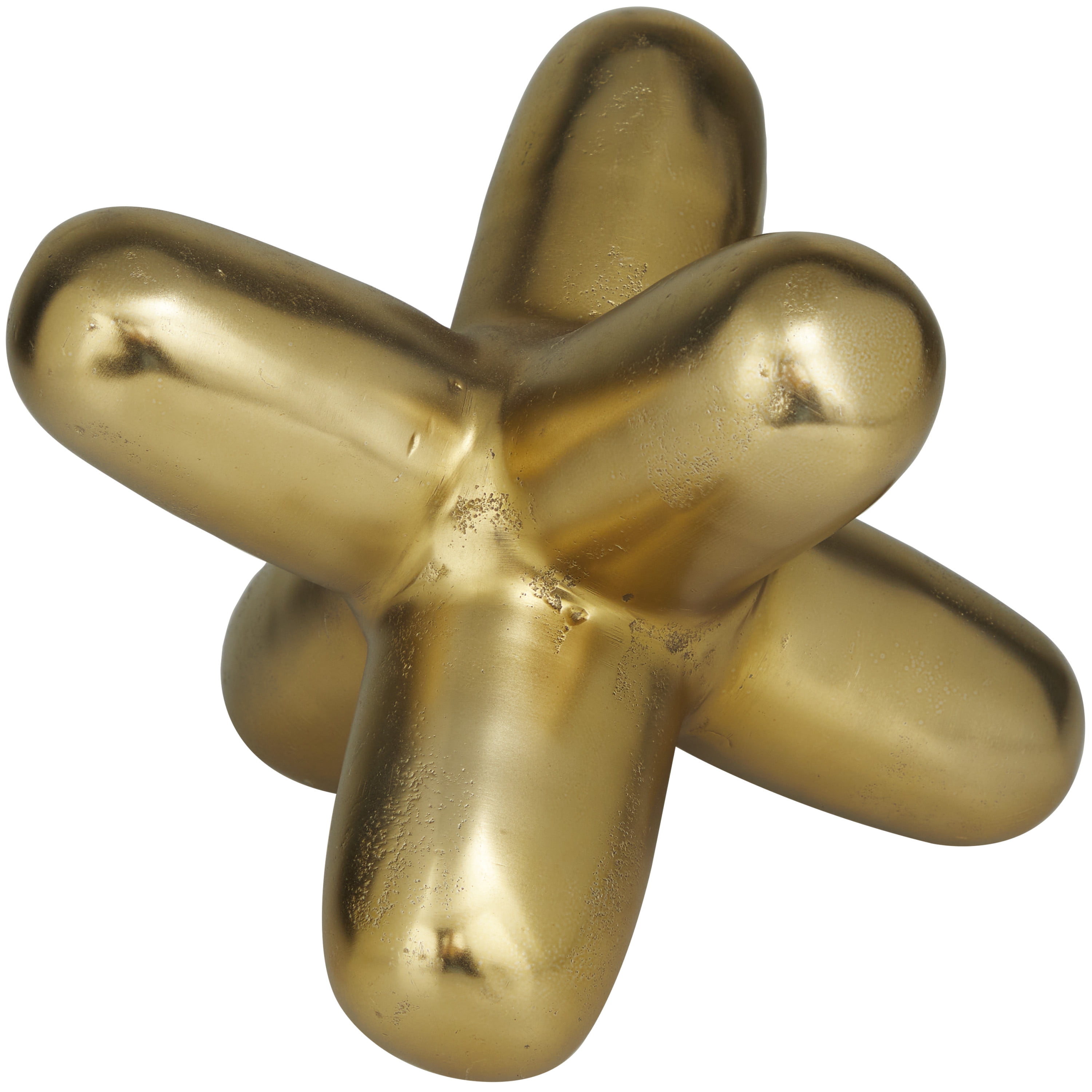 10" x 8" Gold Aluminum Jack Abstract Sculpture, by DecMode