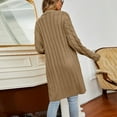 thumbnail image 5 of Lilgiuy Autumn And Winter Women's Casual Coat Long Sleeve Buttons Solid Long Cardigan Tops Sweater With Pocket，Khaki,4 Winter Clothes for 2022, 5 of 5