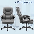 thumbnail image 4 of Furmax High-back Executive Office Chair with Lumbar Support Height Adjustable Swivel PU Leather Chair, Gray, 4 of 7