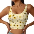 thumbnail image 2 of Lsque Sunflowers Bee Printed Women'S Sports Bra, Compression, Moisture Wicking, High-Impact Sports Bra For Women,Supportive sports bra-Small, 2 of 9