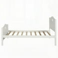 thumbnail image 3 of Bed Frame Twin Platform Bed in White with Wood Slat Support, Headboard & Footboard, 3 of 14