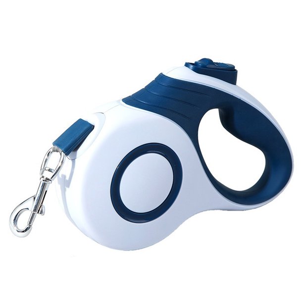 Correa retráctil para perros, adecuada para perros pequeños, medianos y grandes, y gatos. 360° antienredos (azul).