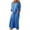 Blue, variant on Utoimkio Women's Long Sleeve Cotton Linen Plus Size Maxi Dress Casual Loose Crewneck Long Dress for Women with Pockets
