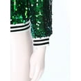 thumbnail image 6 of Miutii Kids Girls Sequin Bomber Jacket Zipper Lightweight Long Sleeve Sparkle Jackets Outerwear Green 8, 6 of 7