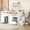 White, variant on TWIN BED, SOLID WOOD TWIN SIZE LOW LOFT BED WITH STAIR, DRAWER, AND SHELF OF GREY COLOR
