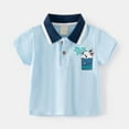 thumbnail image 2 of Boys Polo Shirts Size 7 Fashion Button Closure Short Sleeve Casual Striped Shirt Vacation Tops Boys' Tops, Tees & Shirts Blue,3-4 Years, 2 of 3