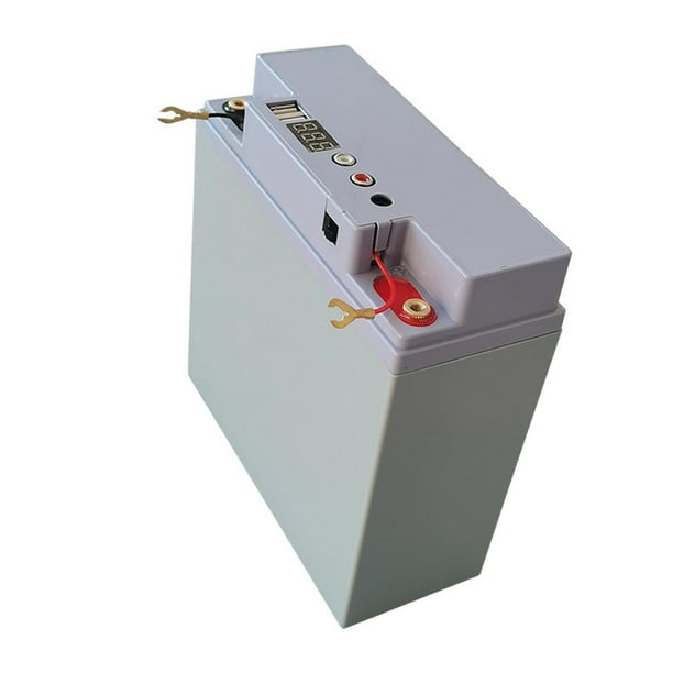 caja de fuente de alimentación,Fuente de alimentación portátil multifunción de 12 V y 17 A,Carcasa de batería con indicador de voltaje para herramientas eléctricas,Salidas USB dobles Gris