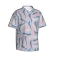 thumbnail image 2 of Hawaiian Shirt For Men, Colorful Abstractly Striped Mens Button Down Short Sleeve Shirt, Summer Beach Shirts For Men, 2 of 2