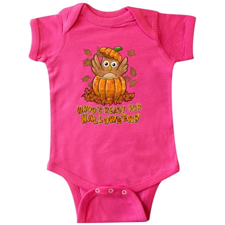 

Inktastic Whoo s ready for Halloween- cute owl in a pumpkin Gift Baby Boy or Baby Girl Bodysuit
