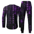 thumbnail image 4 of Honeeladyy Men's Tracksuit 2 Piece Long Sleeve Print Pullover Jogging Track Suit Athletic Casual Sweatsuit #Md-Purple-XXL, 4 of 5