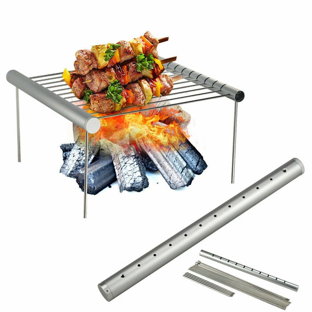 UMMH Foldable Stainless Steel Barbecue Grill Charcoal Rack for BBQ