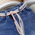 thumbnail image 5 of Girls Denim Pants Casual Fashion Elastic Waist Jeans Spring Summer Flare Trousers with Pockets Kids Clothes Girls Size 2-8, 5 of 6