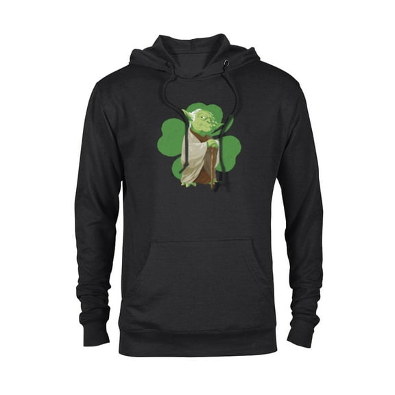 Star Wars Yoda Lucky Shamrock St. Patrick’s Day - Pullover Hoodie for Adults - Customized-Black