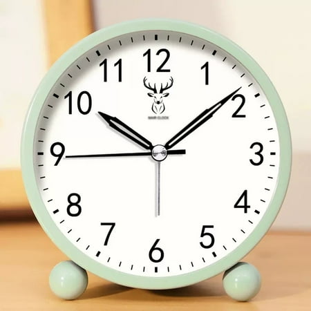 Alarm Clock 4 Bedside Analog Alarm Clock for Bedroom Battery Operated Round Clock with Backlight