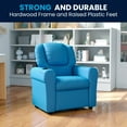 thumbnail image 2 of Flash Furniture Vana Contemporary Light Blue Vinyl Kids Recliner with Cup Holder and Headrest, 2 of 11