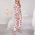 thumbnail image 5 of Wukai Strawberry Floral Print Women's Pajama Set - Soft Long Sleeve Sleepwear for Comfort and Style-Small, 5 of 9