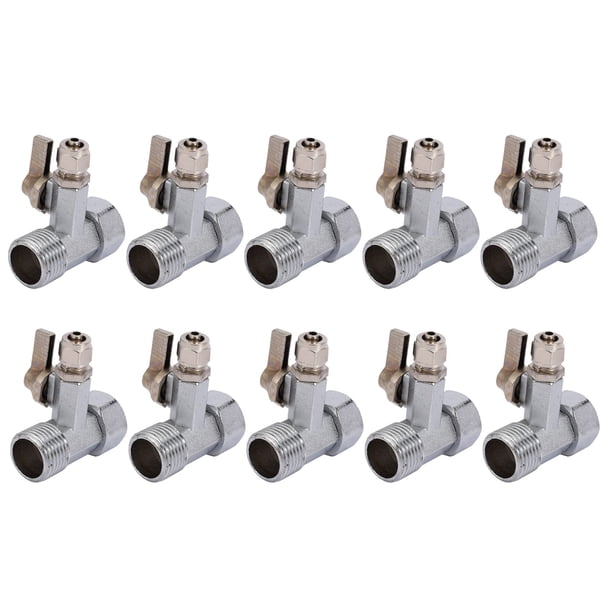10X Adaptador de Agua de Alimentación de 1/2 Pulgada Una 1/4 de Pulgada Válvula de Bola Grifo Alimentación de Grifo Osmosis Inversa Plata