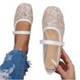 thumbnail image 5 of Ladies 2026 Summer Flat Shoes Solid Color Closed Toe Outdoor Soft Sole Slip On Lightweight Cushioned Orthopedic Arch Support Wide Toe Box Comfort Walking Daily Footwear Gold 43, 5 of 5