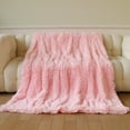 thumbnail image 2 of geerera Soft Fuzzy Faux Fur Throw Blanket, Long Hair Plush Fleece Throw, Cozy Microfiber Blanket, for Sofa Bedroom 51"x63", 2 of 6