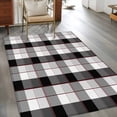 thumbnail image 3 of Gray Buffalo Plaid Washable Area Rugs 2.7'x5', Black Geometric Check Purple Line Gradient Low Pile Throw Living Room Rug Non-Slip Sturdy Edge Binding Carpet for Indoor Entryway Bedside Kitchen, 3 of 9