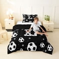 thumbnail image 4 of Erosebridal Letter L Monogrammed Twin Comforter Sets,White Black Bedding Set For Kids Boys,Reversible Black 2pcs, 4 of 7