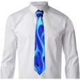 thumbnail image 5 of Corbatas textiles de lujo para hombre, de poliéster, llama azul, fuego, delgadas, a la moda, largas, formales, informales, para boda, 5 of 5