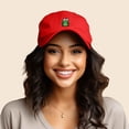 thumbnail image 3 of Dalix Frog Embroidered Womens Cotton Dad Hat Baseball Cap Adjustable in Red, 3 of 5