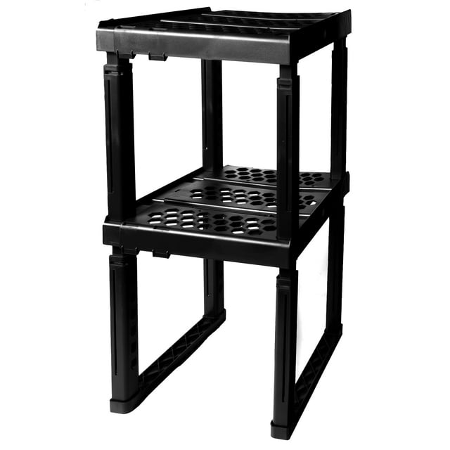 Estante organizador Piffny PLKSLF01 ajustable negro, paquete de 2
