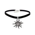 thumbnail image 6 of Fashion Edelweiss Flower Pendant Necklace Women Oktoberfest Traditional Costume German Jewelry Gift Velvets Rhinestone, 6 of 8