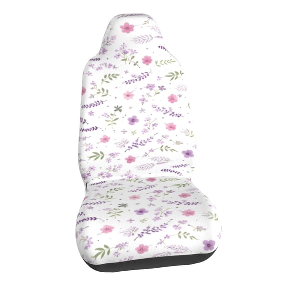 Purple Lavender Floral Car Seat Covers Stretch Car Seat Protectors Universal Fit
