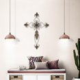 thumbnail image 5 of Contemporary Home Living 30" Brown Handcrafted Metal Decorative Wall Cross, 5 of 5