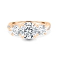 thumbnail image 3 of ESTE ORIGIN 2.00 Ct Round Cut Lab-Grown Diamond Trilogy Engagement Ring – Twisted Pavé Band, Trellis Setting in 10K Rose Gold for Women, 3 of 7