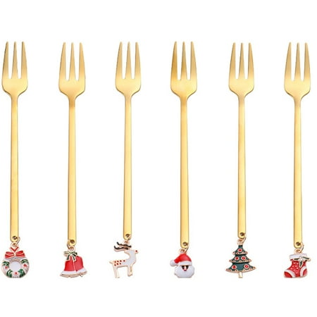 

6pcs Stainless Steel Christmas Coffee Spoon Ice Cream Soup Sugar Dessert Teaspoons Mixing Stirrer Kitchen Tableware