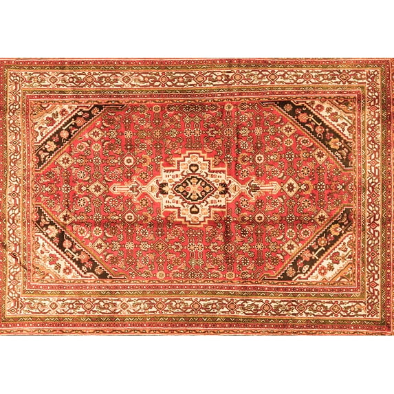 Ahgly Company Indoor Rectangle Persian Orange Traditional Area Rugs, 5' x 8'