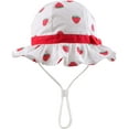 thumbnail image 5 of CoCopeaunts Baby Bucket Hats for Girls Lovely Bow Strawberry Bucket Cap Large Brim Baby Fisherman Hat Adjustable Chin Strap, 5 of 8