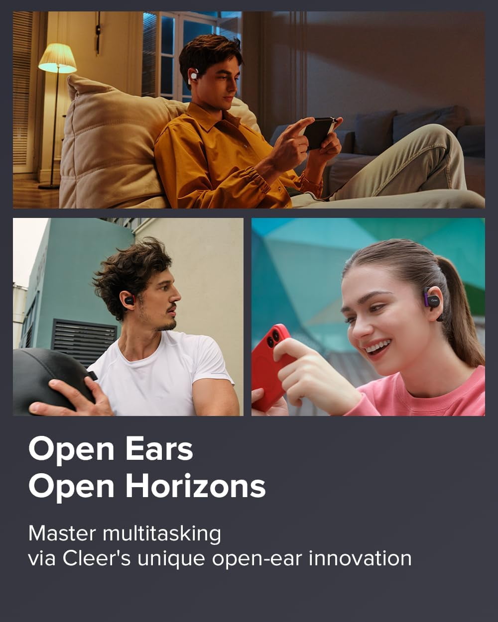 Cleer ARC II Gaming Earbuds - True Wireless Open Ear Headphones, Ultra-Low Latency, Snapdragon Sound, Bluetooth 5.3, USB-C Dongle, 35Hr Battery, Compatible to PS4, PS5, PC, Switch,White
