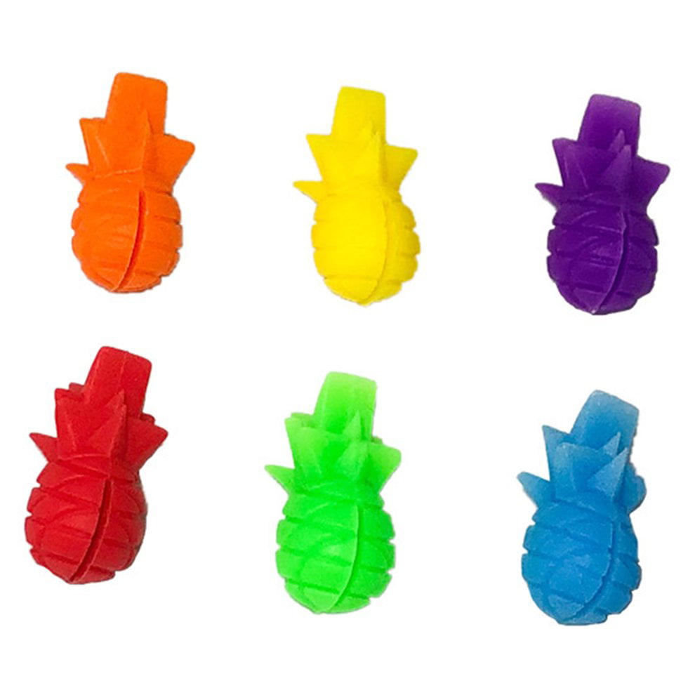 6PCS Silicone Wine Glass Marker pineapple Design Drink Charms Label Mark OH 