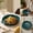 Multicolor-B, variant on Round Plastic Dinner with Double Handles, Reusable Serving Plates, Microwave Safe Shallow Tray for Kitchen Dining Salad Pasta