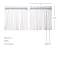 thumbnail image 2 of VHC Brands Sheer Solid Color Cotton Farmhouse Kitchen Curtains Rod Pocket Ruffling 24x36 Tier Pair, Soft White, 2 of 6