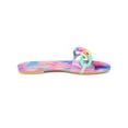 thumbnail image 3 of BLISSFUL STEP Women's Tie Dye Chain Clear Flats Slides Slipper Sandals Pink Blue 9, 3 of 7