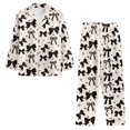 thumbnail image 6 of Yuyamidu Soft V Neck Pjs Nightgown Winer Pajama Set Black Bow Long Sleeve Tops & Long Sweatpants Thermal Button Down Sleepwear for Women Size XL, 6 of 9