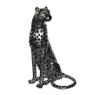 Cheetah Figurine Resin Collectible Cute Exquisite Lifelike Birthday Gift  Animal Sculpture for Shelf Desktop Garden Decoration 
