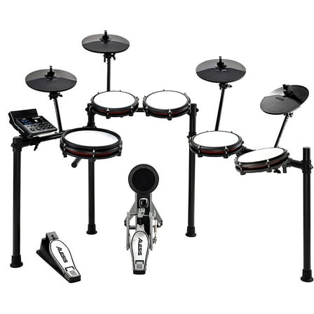 Alesis Nitro Max Expanded Electronic Drum Kit, Ultra-Quiet Mesh Heads, 10-Piece, Black