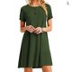thumbnail image 1 of Vestido Mujer Verano Camiseta Larga Vestido De Manga Corta De Color Sólido, Verde, L kenally AP001906-03, 1 of 4