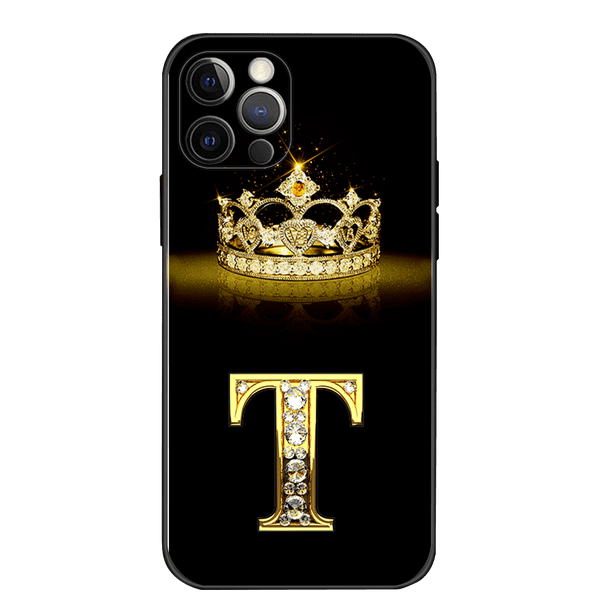 Funda de silicona suave para iPhone, carcasa con letras de corona de diamante, 11, 13, 12, 14 Pro, 14 Pro, Max, XS, XR Fivean unisex